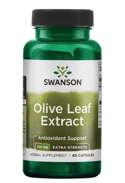 Ekstrakt z liści oliwnych Swanson 750 mg Super Strength, 60 kapsułek