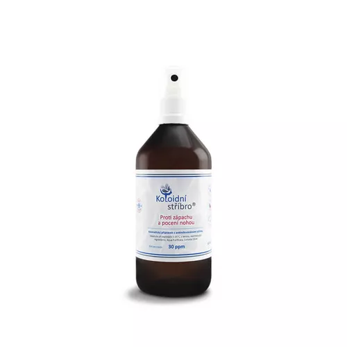 Koloidní stříbro s.r.o. Srebro koloidalne w sprayu przeciw poceniu się i nieprzyjemnemu zapachowi stóp, 30 ppm, 200 ml