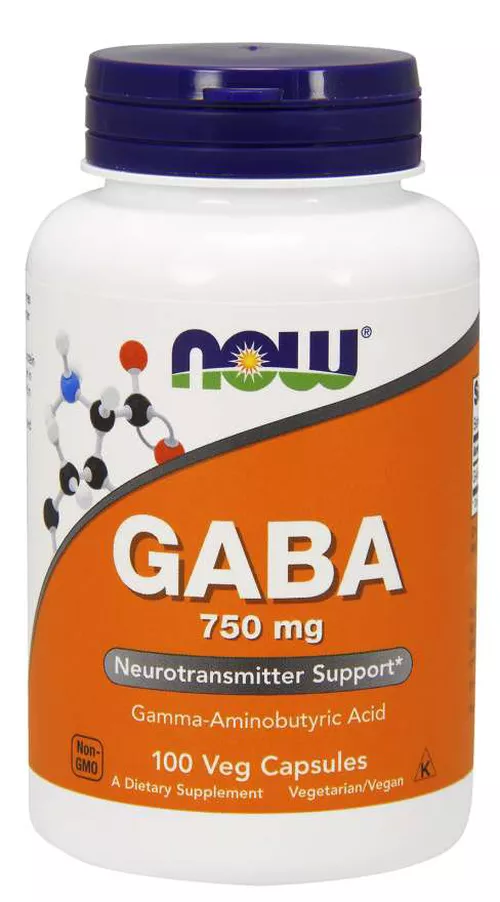 Now® Foods NOW GABA (kwas gamma-aminomasłowy) 750 mg, 100 kapsułek