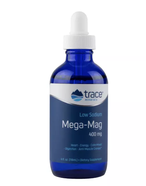 Trace Minerals Mega Mag 400 mg, Magnez z Elektrolitami, 118 ml