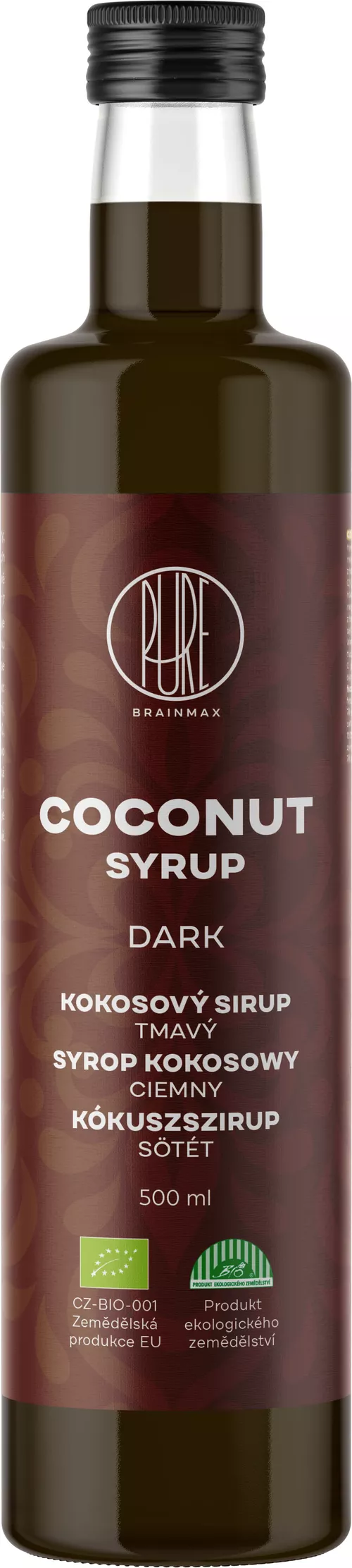 BrainMax Pure Coconut Syrup - Dark, Syrop Kokosowy ciemny, BIO, 500 ml