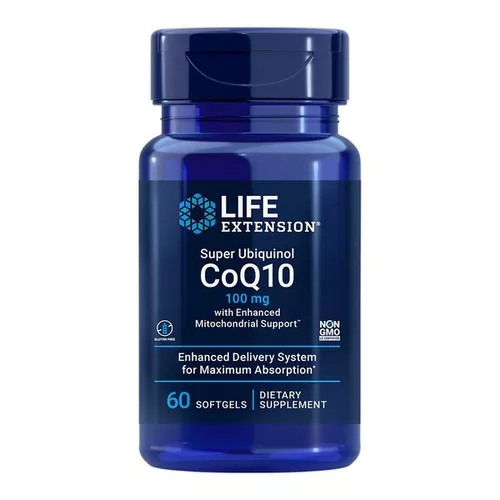 Life Extension Super Ubichinol CoQ10 ze wzmocnionym wsparciem mitochondrialnym, koenzym Q10, 100 mg, 60 kapsułek softgel