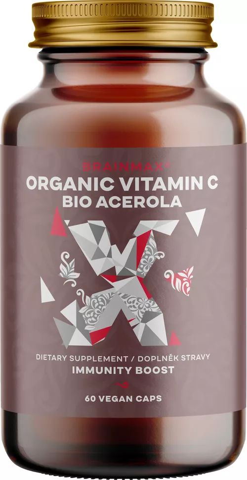 BrainMax Organic Vitamin C BIO Acerola, witamina C z Aceroli, 60 kapsułek roślinnych