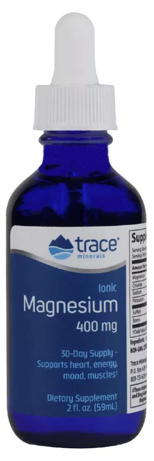 Trace Minerals Magnez jonowy, Magnez zjonizowany, 400 mg, 59 ml