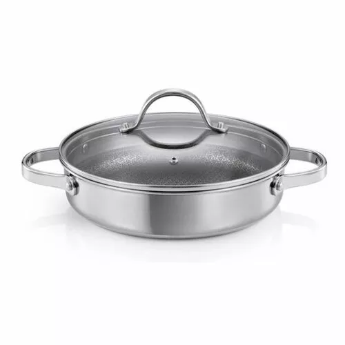 Tescoma Głęboka patelnia z pokrywką SteelCRAFTśrednica 24 cm, 2 uchwyty