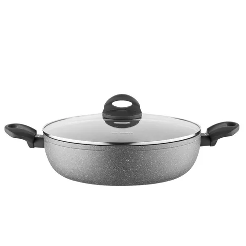 Florina Garnek niski z pokrywką Lava Stone MG, 28 cm, 3,8 l, szary
