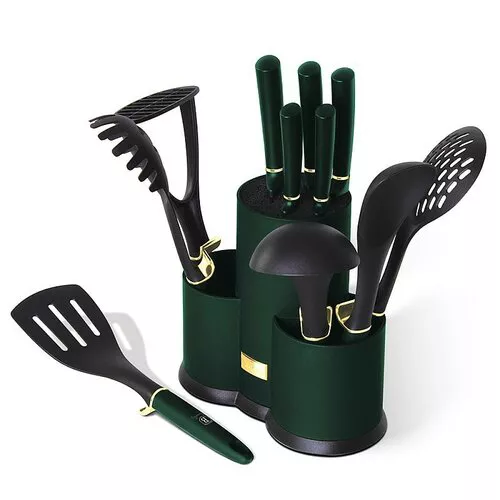 Berlinger Haus 12-częściowy zestaw akcesoriów kuchennych w stojaku Emerald Collection