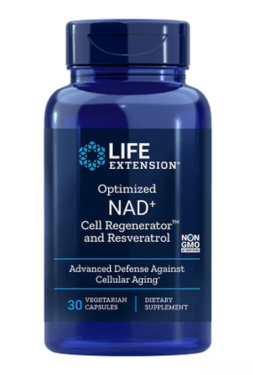Life Extension Optimized NAD + Cell Regenerator and Resveratrol, Nicotinamide and Resveratrol, 30 kapsułek ziołowych