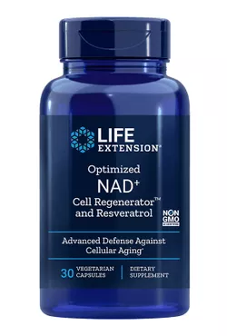 Life Extension Optimized NAD + Cell Regenerator and Resveratrol, Nicotinamide and Resveratrol, 30 kapsułek ziołowych