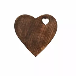 InDecor Podkładka pod doniczkę z drewna mangoSerce, 25 x 25 x 2,5 cm