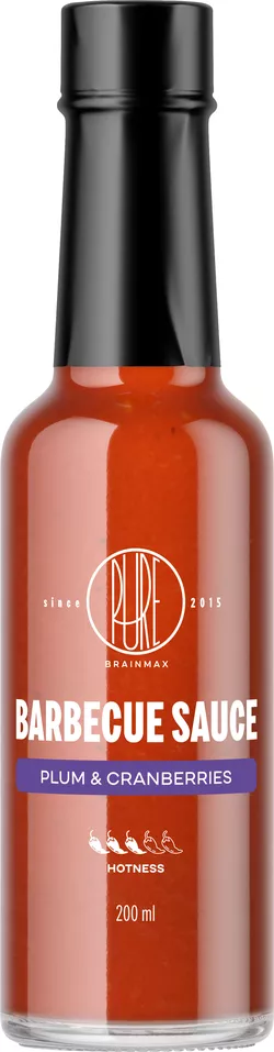 BrainMax Pure Barbecue Sos, Plum & Cranberries (sos barbecue, śliwka i żurawina), 200 ml