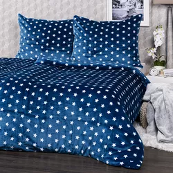 4Home Pościel mikroflanela Stars niebieski, 140 x 220 cm, 70 x 90 cm , 140 x 220 cm, 70 x 90 cm