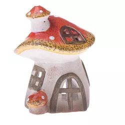 Ceramiczny świecznik Domek muchomorka, 13,2 x 16,3 x 13 cm