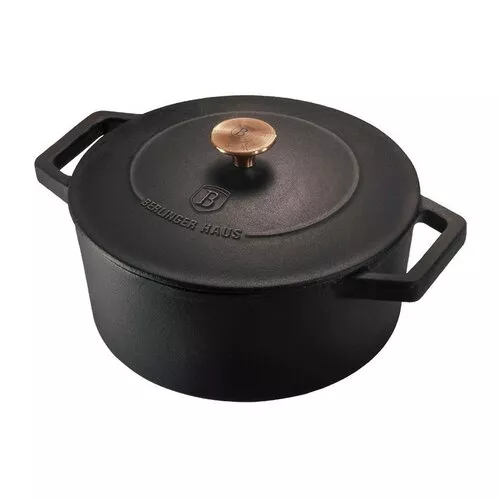 Berlinger Haus Garnel żeliwny z pokrywką Black Rose Collection, 20 cm