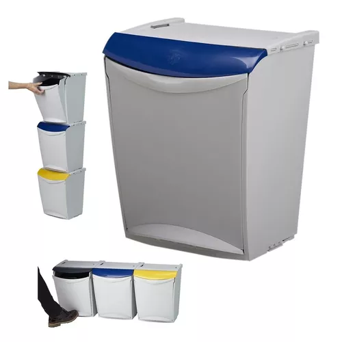Pojemnik na odpady segregowane Denox Ekosystem 25l, niebieski - papier