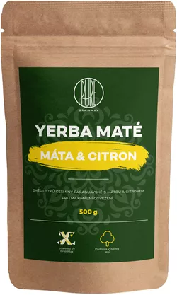 BrainMax Pure Yerba Mate, Mięta & Cytryna, 500 g