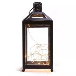 Latarnia do wnętrza z diodami LED, 13,5 x 13,5 x 31,8 cm