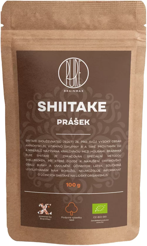 BrainMax Pure Shiitake w proszku, BIO 100g