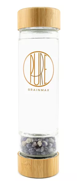 BrainMax Pure Szklana butelka  z ametystem, 500 ml