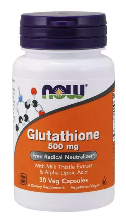 Now® Foods NOW Glutation, zredukowany, 500 mg, 30 kapsułek ziołowych