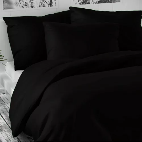 Pościel satynowa Luxury Collection czarny, 140 x 220 cm, 70 x 90 cm
