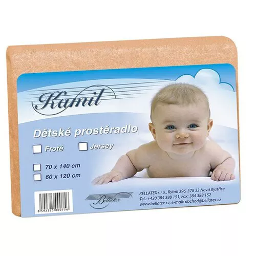 Bellatex Prześcieradło dziecięce frotte łososiowy, 60 x 120 cm