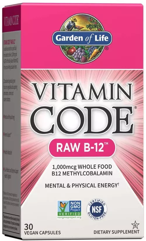 Garden of Life Vitamin Code RAW B12, 1000 mcg, 30 kapsułek
