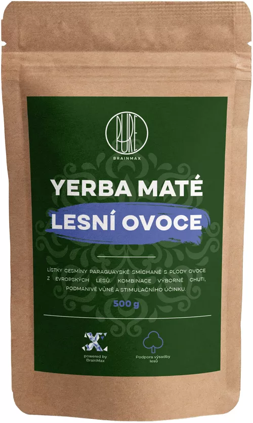 BrainMax Pure Yerba Mate, Owoce Leśne, 500 g