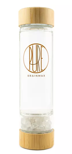 BrainMax Pure Szklana butelka z kryształem, 500 ml