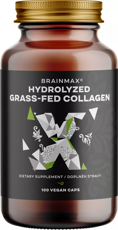 BrainMax Hydrolyzed GrassFed Collagen (Kolagen wołowy z bydła karmionego trawą), 100 kapsułek