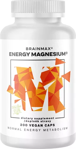 BrainMax Energy Magnesium, 1000 mg, 200 kapsułek (DiMagnesium Malate - Jabłczan Magnezu, 200 mg)