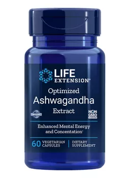 Life Extension Zoptymalizowany ekstrakt z Ashwagandha Life Extension, ekstrakt z Ashwagandha, kapsułki ziołowe 60