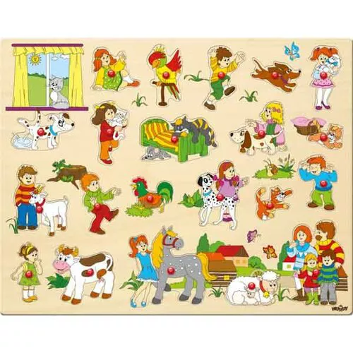 Woody Puzzle duże z uchwytami