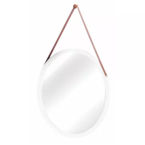 Lustro ścienne Lemi z bambusową ramą,  śr. 45 cm
