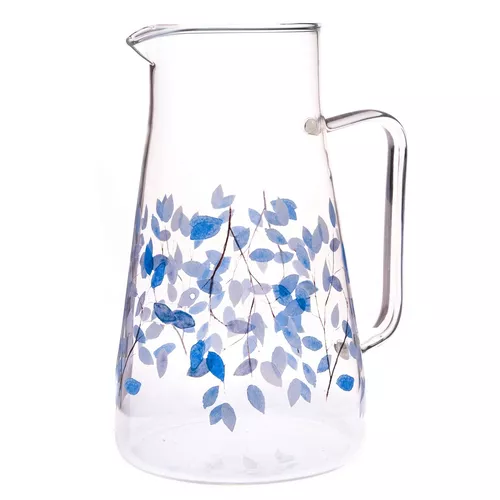 Szklany dzbanek Niebieskie kwiaty, 1,45 l