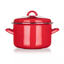 Banquet Garnek emaliowany z pokrywką Milton czerwony 20 cm, 3,4 l