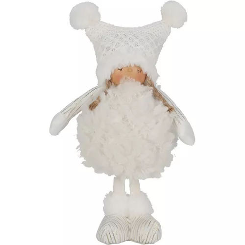 Świąteczna dekoracja Fluffy girl biały, 18 x 33 x 12 cm