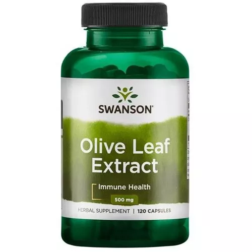 Ekstrakt z liści oliwnych Swanson 500 mg, 120 kapsułek