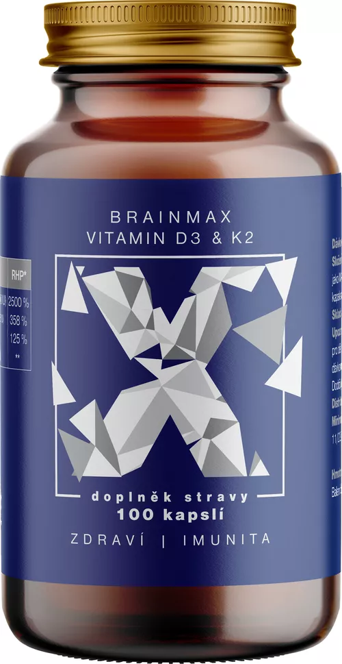 BrainMax Witamina D3 i K2, D3 5000 IU / K2 jako MK7 all-trans K2VITAL®DELTA 150 mcg, 100 kapsułek roślinnych