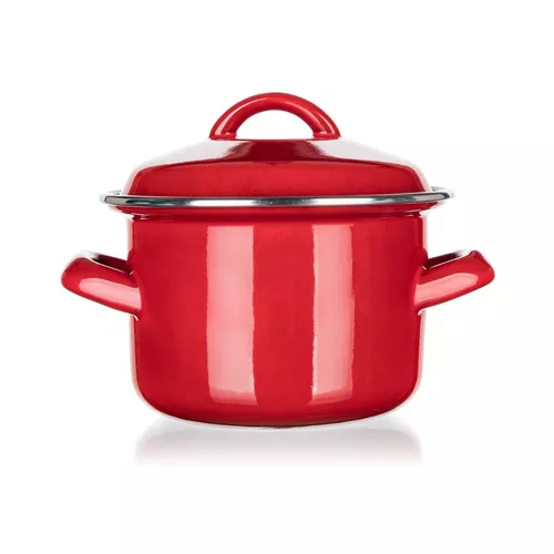 Banquet Garnek emaliowany z pokrywką Milton red, 12 cm, 0,78 l