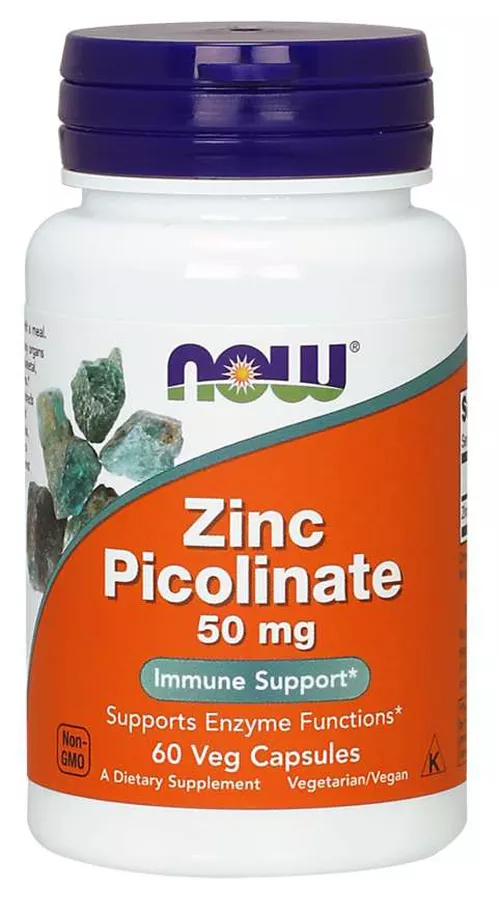 Now® Foods NOW Zinc Picolinate (Pikolinian cynku), 50 mg, 60 kapsułek roślinnych