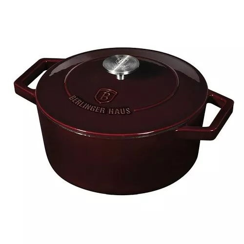 Berlinger Haus Garnel żeliwny z pokrywką Burgundy Line, 24 cm