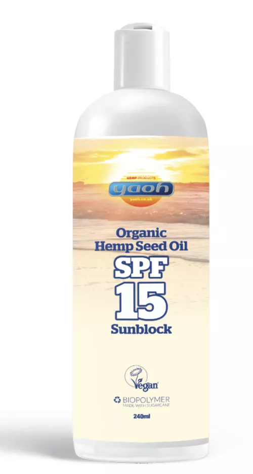 Yaoh - Krem przeciwsłoneczny z olejem z nasion konopi SPF 15, 240 ml