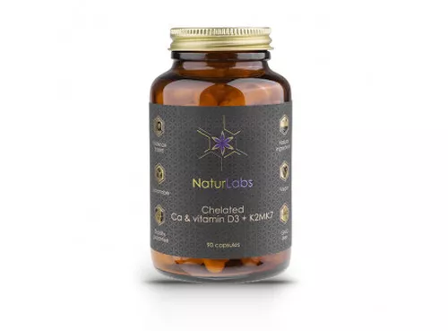 NaturLabs - Wapń Chelatowany + D3 & K2, 90 kapsułek