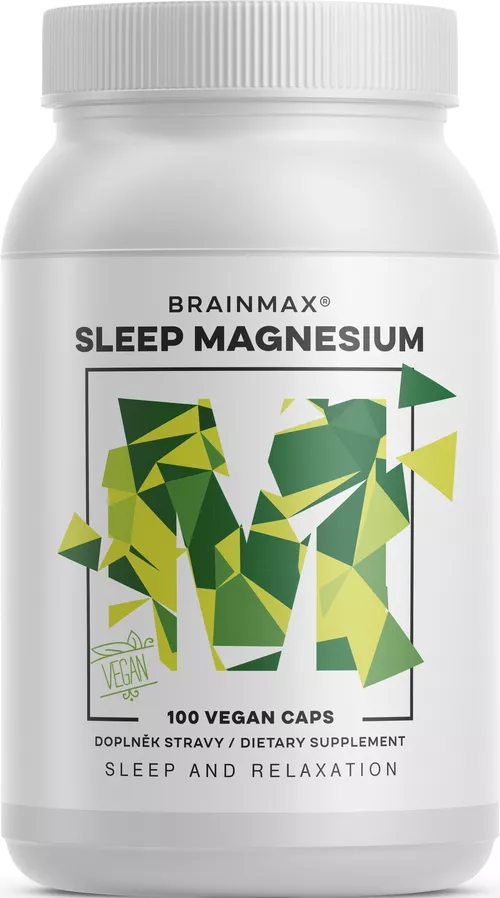 BrainMax Sleep Magnesium, 320 mg, 100 kapsułek (magnez, GABA, L-teanina, witamina B6, sok z wiśni)