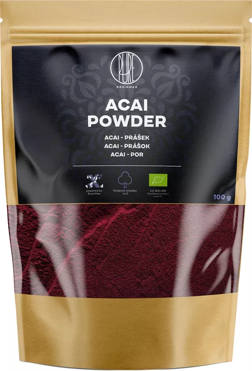 BrainMax Pure Acai Powder, Acai BIO w proszku, 100 g