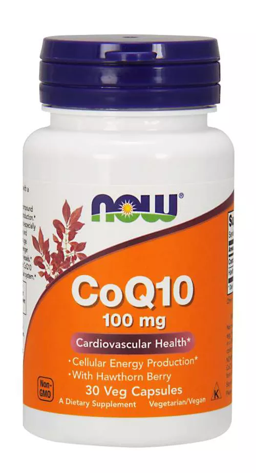 Now® Foods NOW CoQ10 (koenzym Q10) + głóg, 100 mg, 30 kapsułek roślinnych