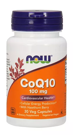 Now® Foods NOW CoQ10 (koenzym Q10) + głóg, 100 mg, 30 kapsułek roślinnych