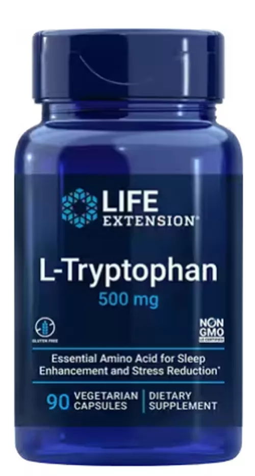 Life Extension L-tryptofan 500 mg, 90 kapsułek warzywnych